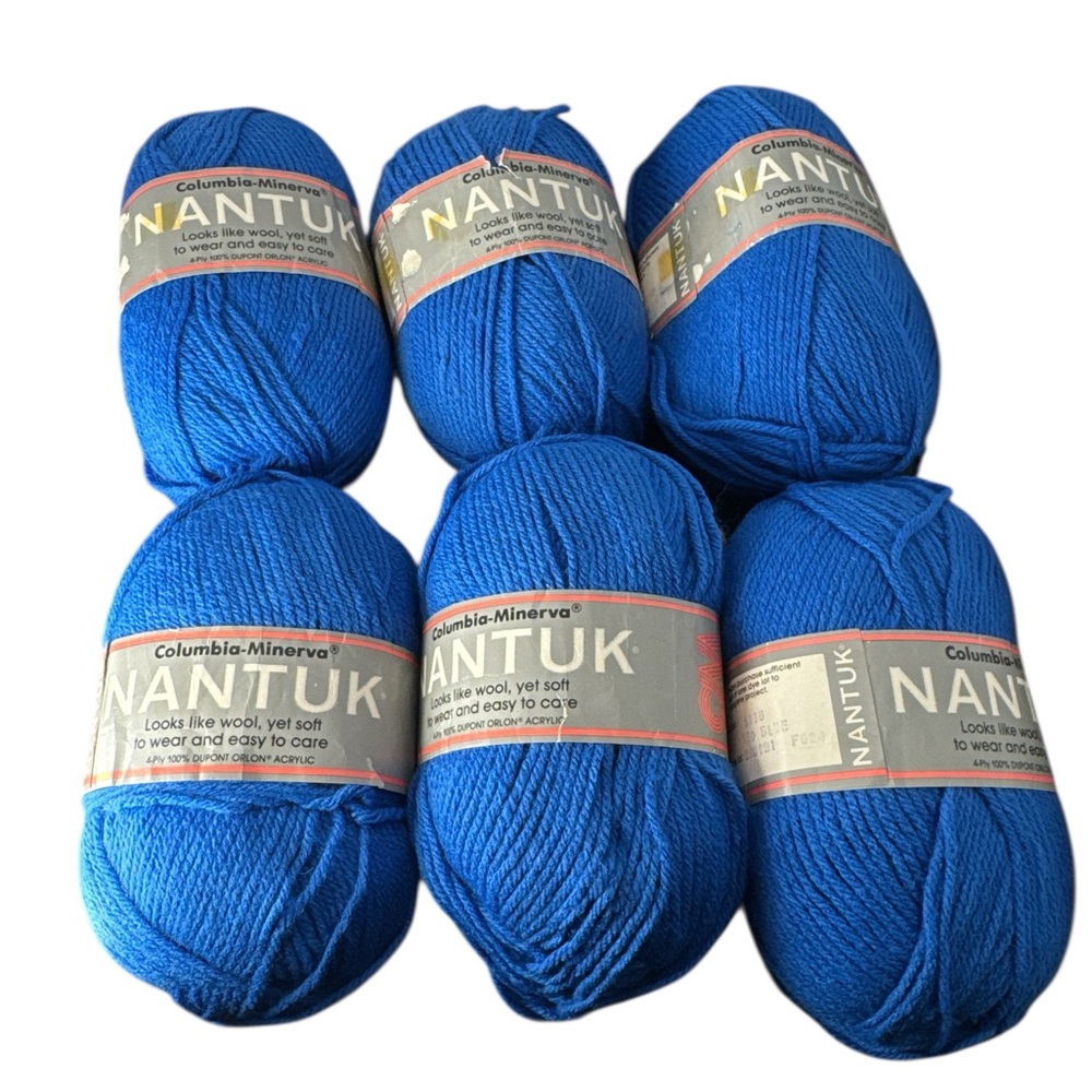 Vintage Columbia Minerva Yarn Nantuk 4-ply Acrylic Yarn Color Med Blue 5776